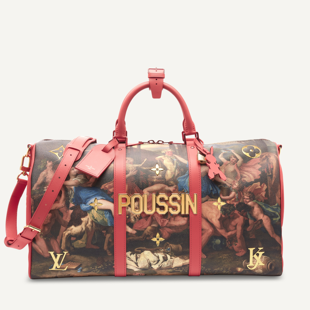 A LIMITED EDITION POUSSIN MASTERS COLLECTION CANVAS LEATHER KEEPALL 50 WITH GOLD HARDWARE BY JEFF KOONS, LOUIS VUITTON, 2018 | Christie’s
