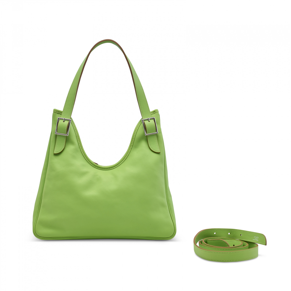 A VERT CRU SWIFT LEATHER MINI MASSAI WITH PALLADIUM HARDWARE - HERMÈS