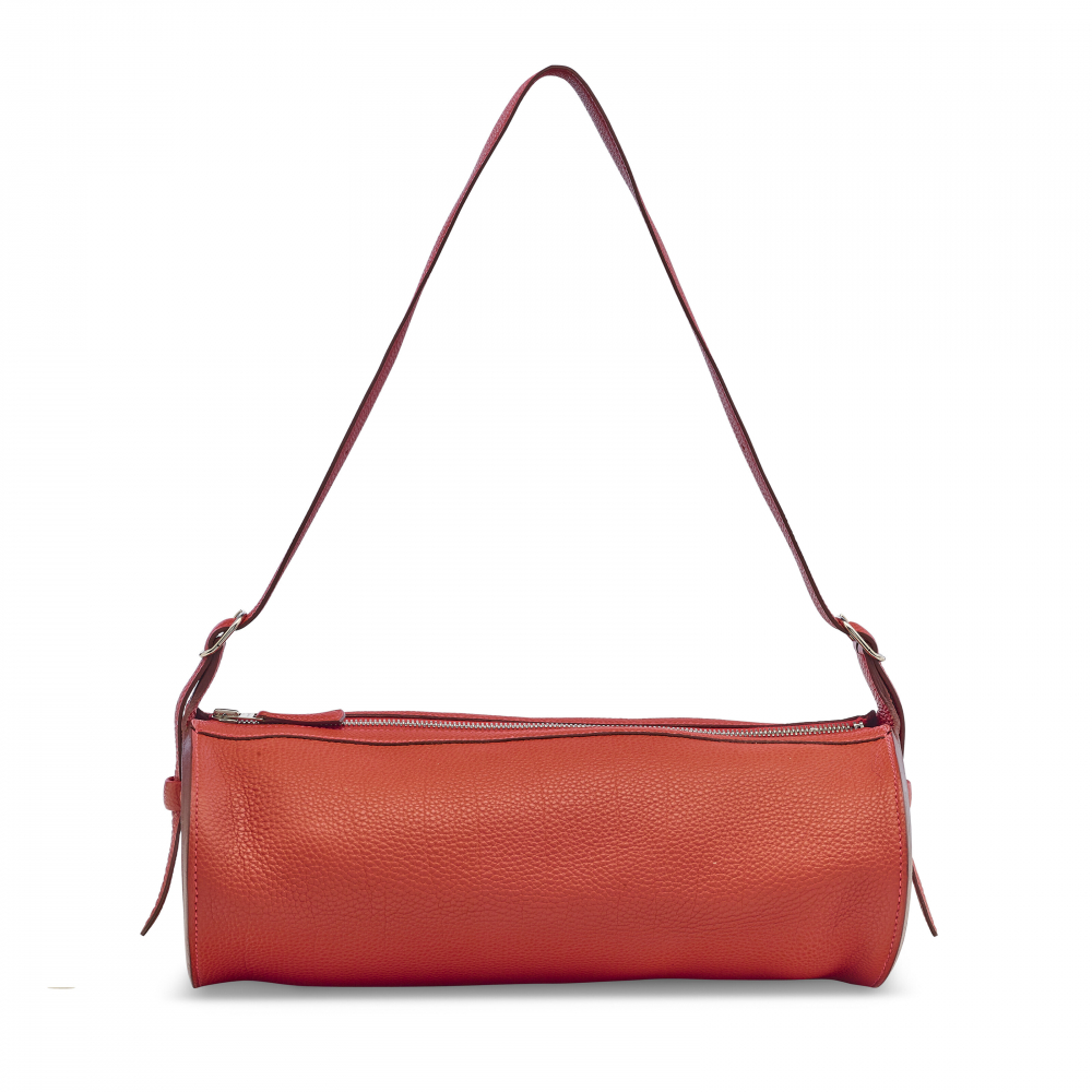 A VERMILLON TOGO LEATHER DOREMI WITH PALLADIUM HARDWARE - HERMÈS
