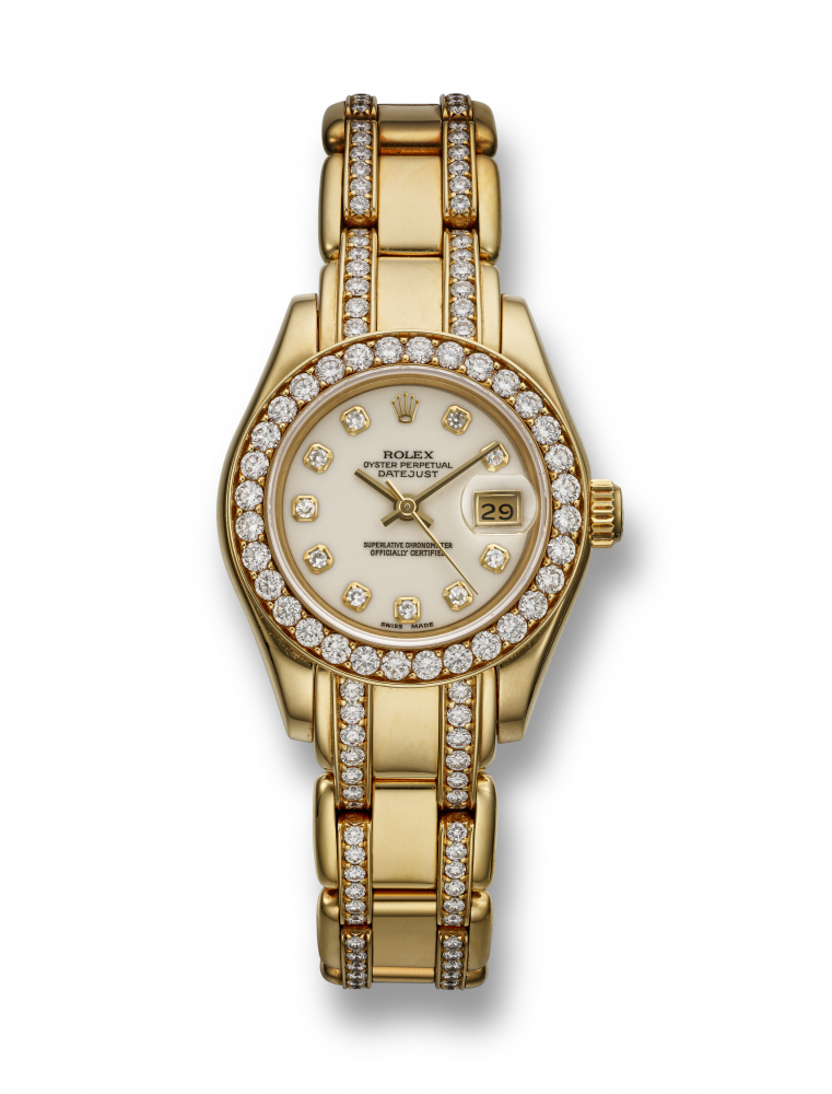 ROLEX, YELLOW GOLD AND DIAMOND-SET 'DATEJUST PEARLMASTER', REF. 69298" -