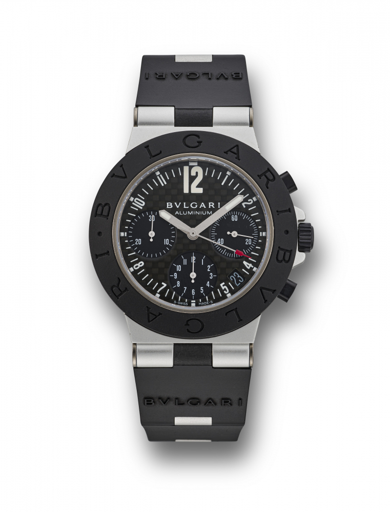 BULGARI, ALUMINUM AND RUBBER CHRONOGRAPH 'DIAGONO', REF. AC 38 TA -