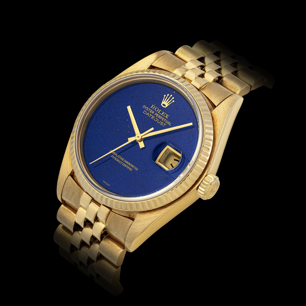 ROLEX, DATEJUST WITH LAPIS LAZULI DIAL, REF. 16018