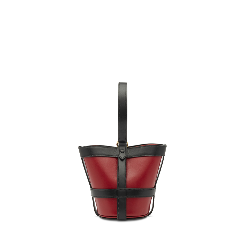A ROUGE H BLACK BOX CALF LEATHER MUSELIÈRE WITH GOLD HARDWARE