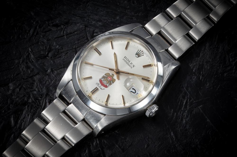 ROLEX, OYSTERDATE REF. 6694, A STEEL MANUAL-WINDING WRISTWATCH MADE FOR THE UAE MINISTRY OF DEFENCE