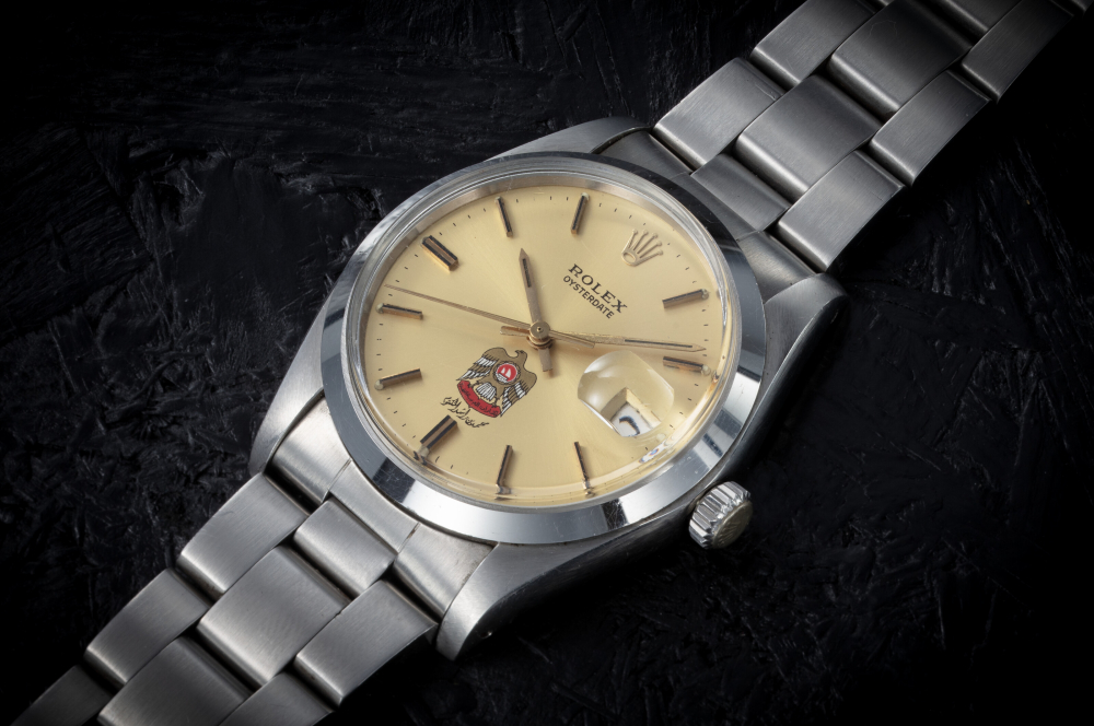 ROLEX, OYSTERDATE REF. 6694, A MANUAL-WINDING STEEL WRISTWATCH MADE FOR THE UAE MINISTRY OF DEFENCE