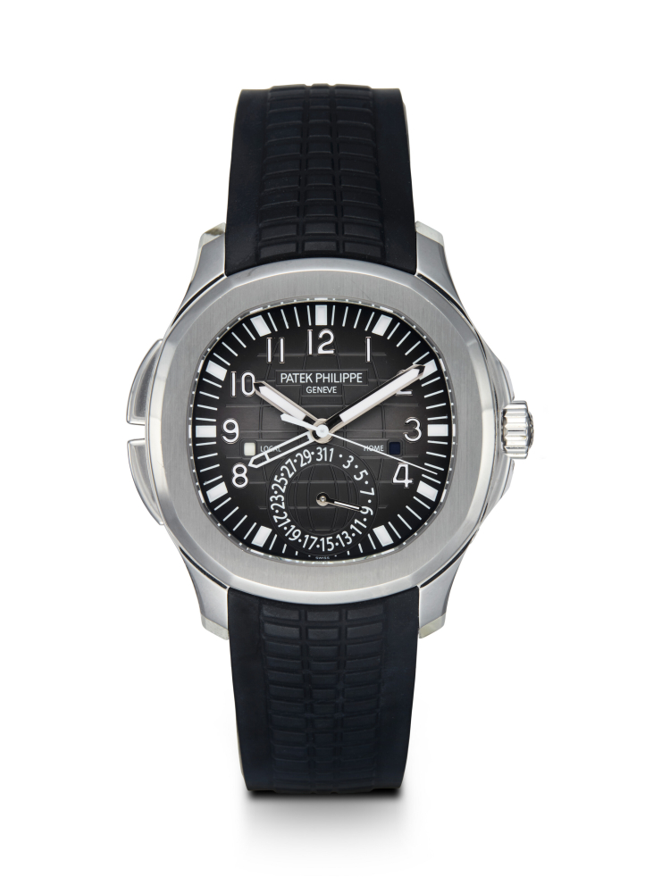 PATEK PHILIPPE, AQUANAUT TRAVEL TIME REF. 5164A, A FINE STAINLESS STEEL AUTOMATIC DUAL TIME WRISTWATCH WITH CHRONOGRAPH