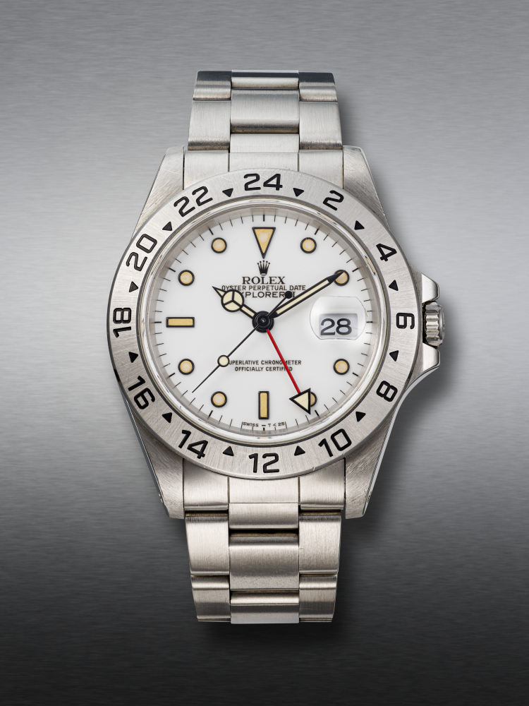 ROLEX, STAINLESS STEEL DUAL TIME ‘EXPLORER II’, SO-CALLED 'CHICCHI DI MAIS', REF. 16570