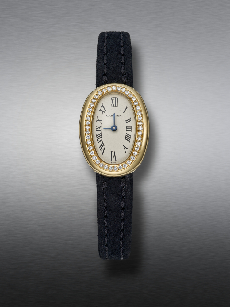 CARTIER, YELLOW GOLD AND DIAMOND-SET ‘BAIGNOIRE’, REF. 1960