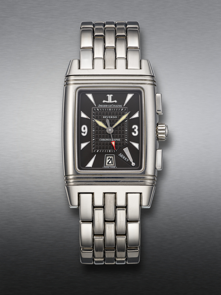 JAEGER LECOULTRE, STAINLESS STEEL RETROGRADE CHRONOGRAPH ‘REVERSO GRAN SPORT’, REF. 295.8.89