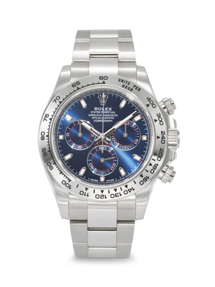 ROLEX. AN ATTRACTIVE AND COVETED 18K WHITE GOLD AUTOMATIC CHRONOGRAPH WRISTWATCH WITH BRACELET