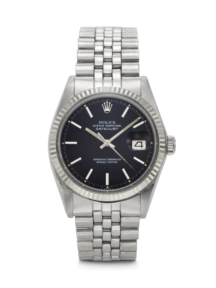 ROLEX. A RARE AND HIGHLY ATTRACTIVE STAINLESS STEEL AND 18K WHITE GOLD AUTOMATIC WRISTWATCH WITH SWEEP CENTRE SECONDS, DATE AND BRACELET