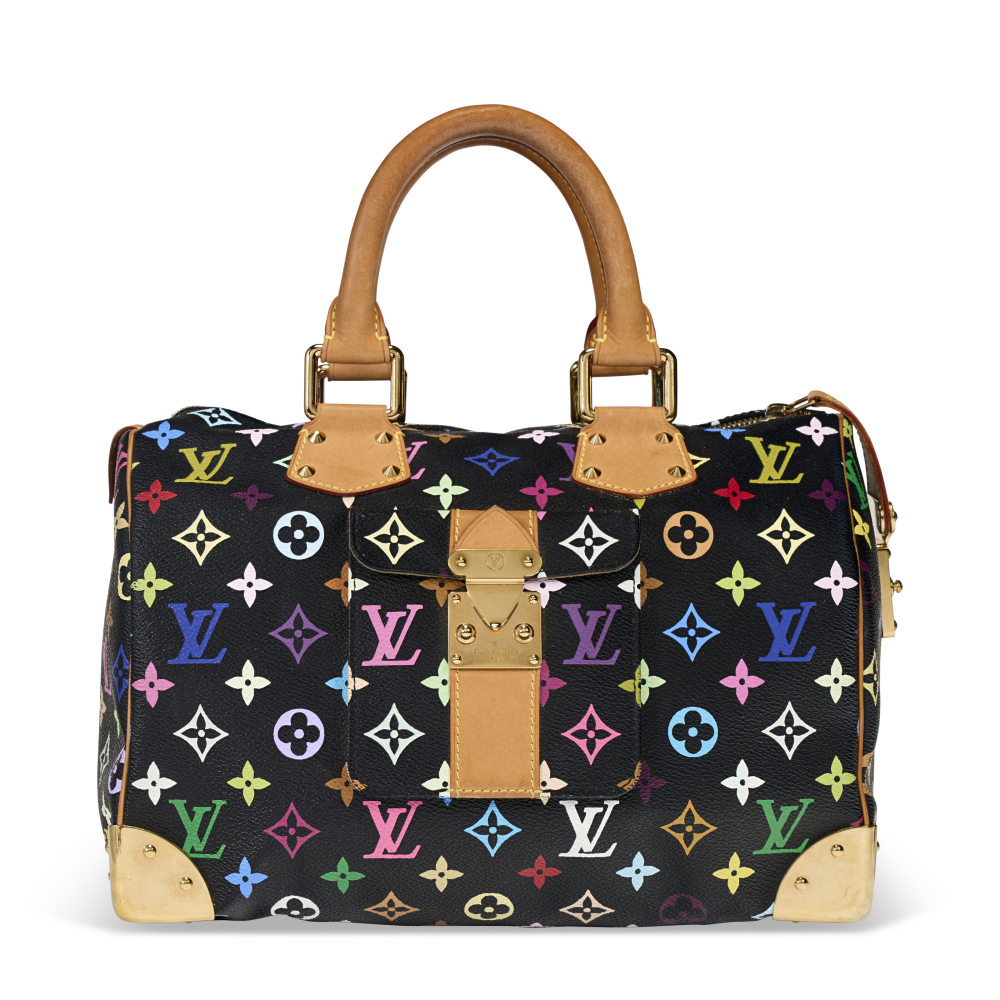 A LIMITED EDITION BLACK MONOGRAM MULTICOLORE CANVAS SPEEDY 30 WITH GOLD HARDWARE