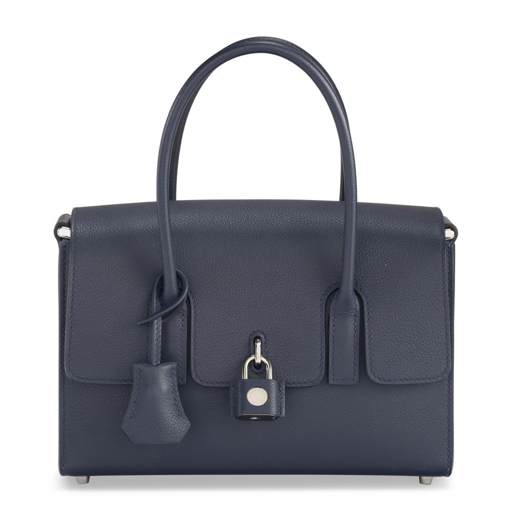 A BLEU NUIT EVERCOLOR LEATHER NEW DRAG 22 WITH PALLADIUM HARDWARE