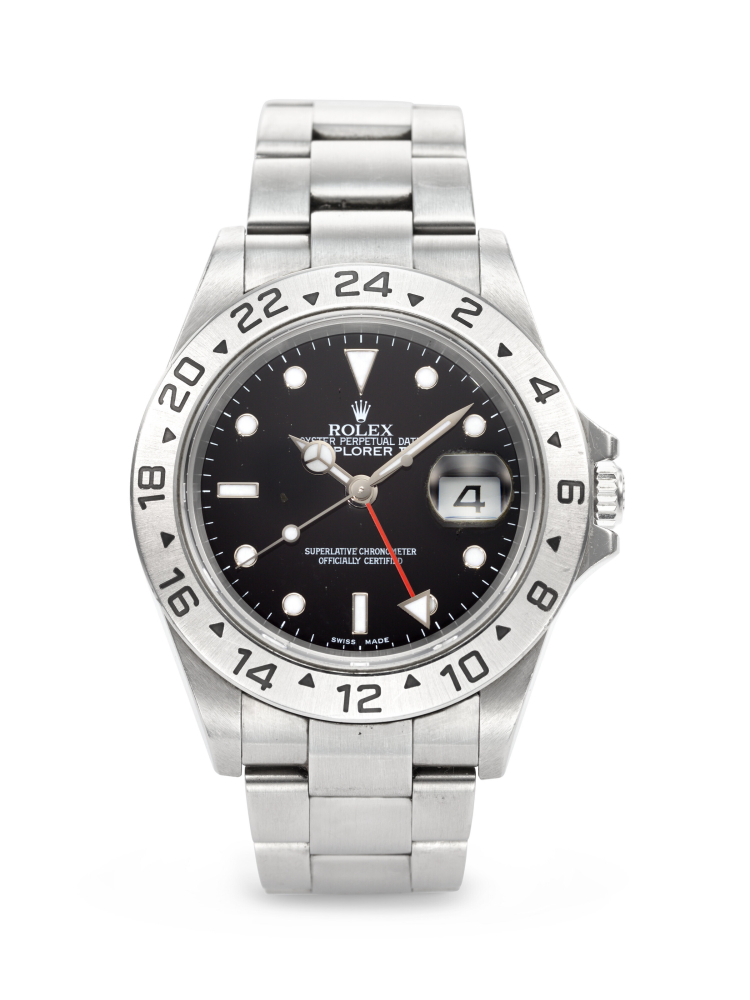 ROLEX, STAINLESS STEEL DUAL TIME 'EXPLORER II', REF. 16570