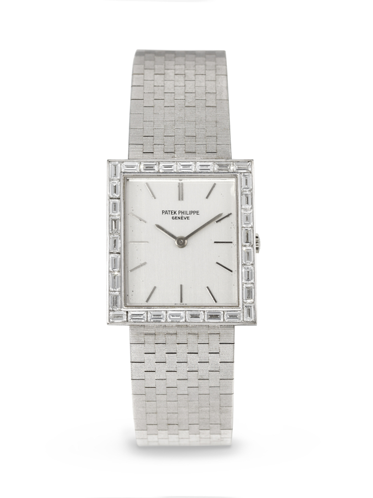 PATEK PHILIPPE, WHITE GOLD AND BAGUETTE DIAMOND-SET WRISTWATCH, REF. 3540/2