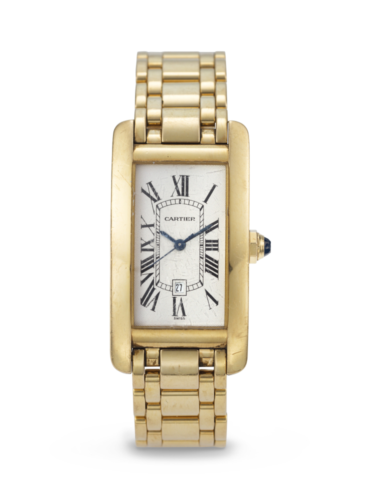 CARTIER, YELLOW GOLD 'TANK AMÉRICAINE', REF. 1725
