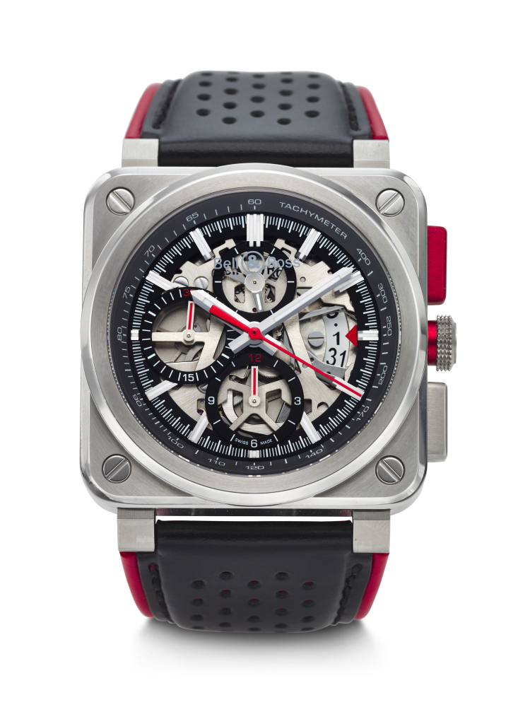 BELL ROSS, LIMITED EDITION STAINLESS STEEL SKELETONIZED CHRONOGRAPH 'AERO GT', REF. BR 03-94