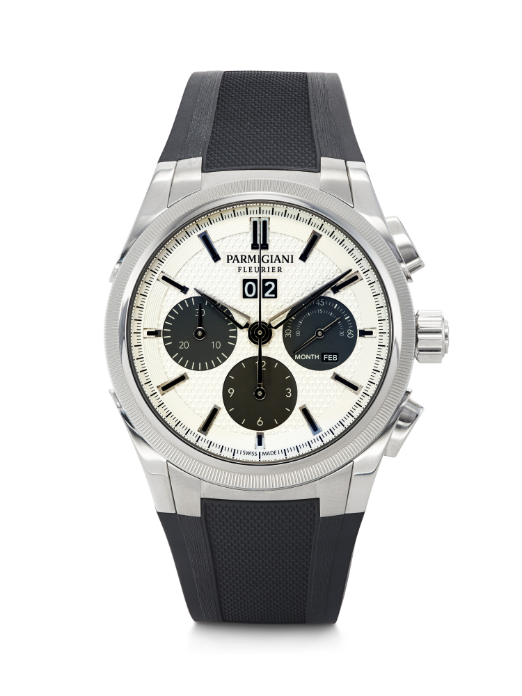 PARMIGIANI FLEURIER, IMPRESSIVE STAINLESS STEEL ANNUAL CALENDAR 'TONDA GT', REF. PFC906