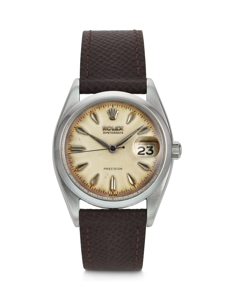 ROLEX, STAINLESS STEEL 'OYSTERDATE PRECISION' WITH ROULETTE DATE WHEEL, REF. 6494