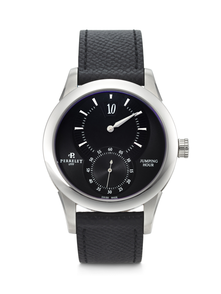 PERRELET, STAINLESS STEEL JUMPING HOUR WRISTWATCH, REF. A1037/7