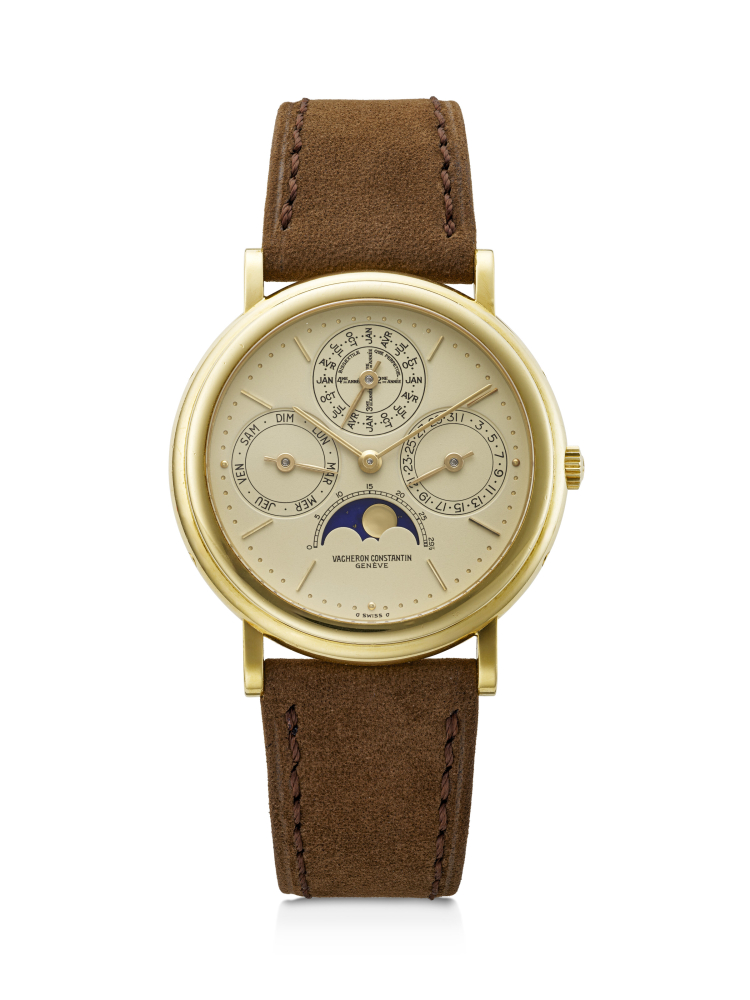 VACHERON CONSTANTIN, RARE YELLOW GOLD PERPETUAL CALENDAR WRISTWATCH, WITH MOON PHASES, REF. 43031