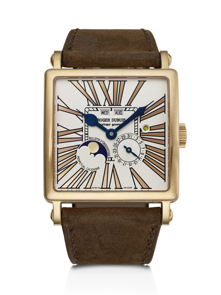 ROGER DUBUIS, LIMITED EDITION PINK GOLD 'GOLDEN SQUARE PERPETUAL CALENDAR'