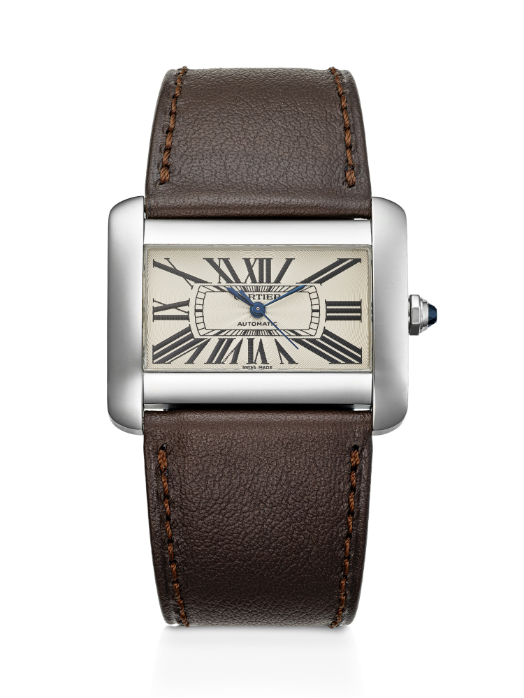 CARTIER, STAINLESS STEEL 'TANK DIVAN', REF. 2612
