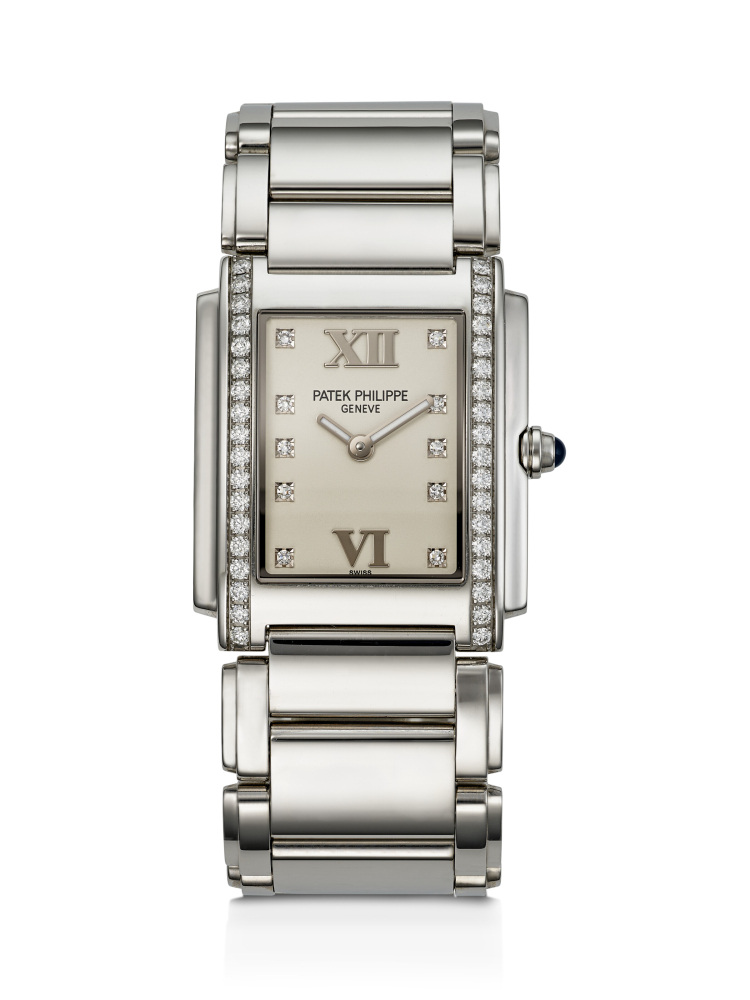 PATEK PHILIPPE, STAINLESS STEEL AND DIAMOND-SET 'TWENTY-4', REF. 4910/10A-011