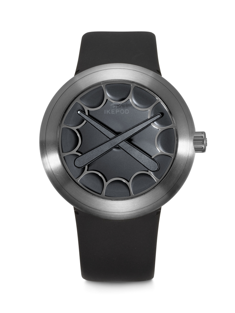 IKEPOD X KAWS. A RARE TITANIUM AUTOMATIC WRISTWATCH