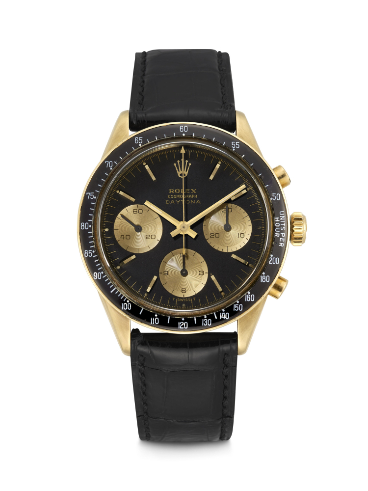 ROLEX. A VERY RARE AND ATTRACTIVE 14K GOLD CHRONOGRAPH WRISTWATCH