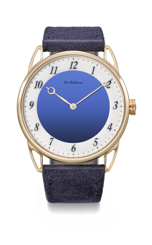 DE BETHUNE. A RARE AND HIGHLY ATTRACTIVE 18K PINK GOLD AUTOMATIC WRISTWATCH WITH HOLLOWED LUGS