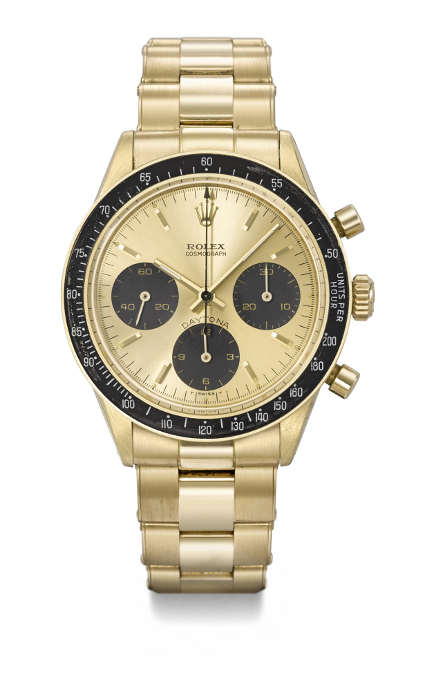 ROLEX. AN EXTREMELY RARE AND CHARMING 18K GOLD CHRONOGRAPH WRISTWATCH WITH BRACELET