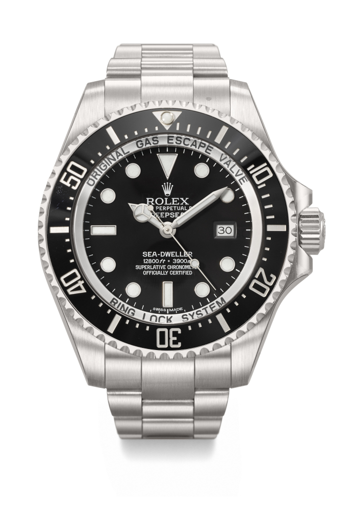 ROLEX. AN EXTREMELY RARE STAINLESS STEEL LIMITED EDITION AUTOMATIC WRISTWATCH WITH SWEEP CENTRE SECONDS, DATE, GAS ESCAPE VALVE AND BRACELET, MADE TO COMMEMORATE THE FORMATION OF THE ROYAL NAVY CLEARANCE DIVER BRANCH