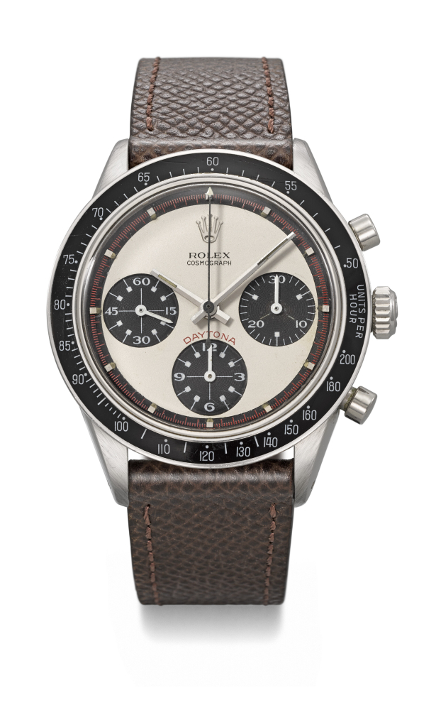 ROLEX. A VERY RARE AND ATTRACTIVE STAINLESS STEEL CHRONOGRAPH WRISTWATCH WITH 'PAUL NEWMAN' DIAL