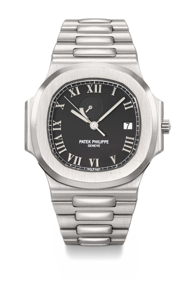 PATEK PHILIPPE. A RARE STAINLESS STEEL AUTOMATIC WRISTWATCH WITH SWEEP CENTRE SECONDS, DATE, POWER RESERVE AND BRACELET