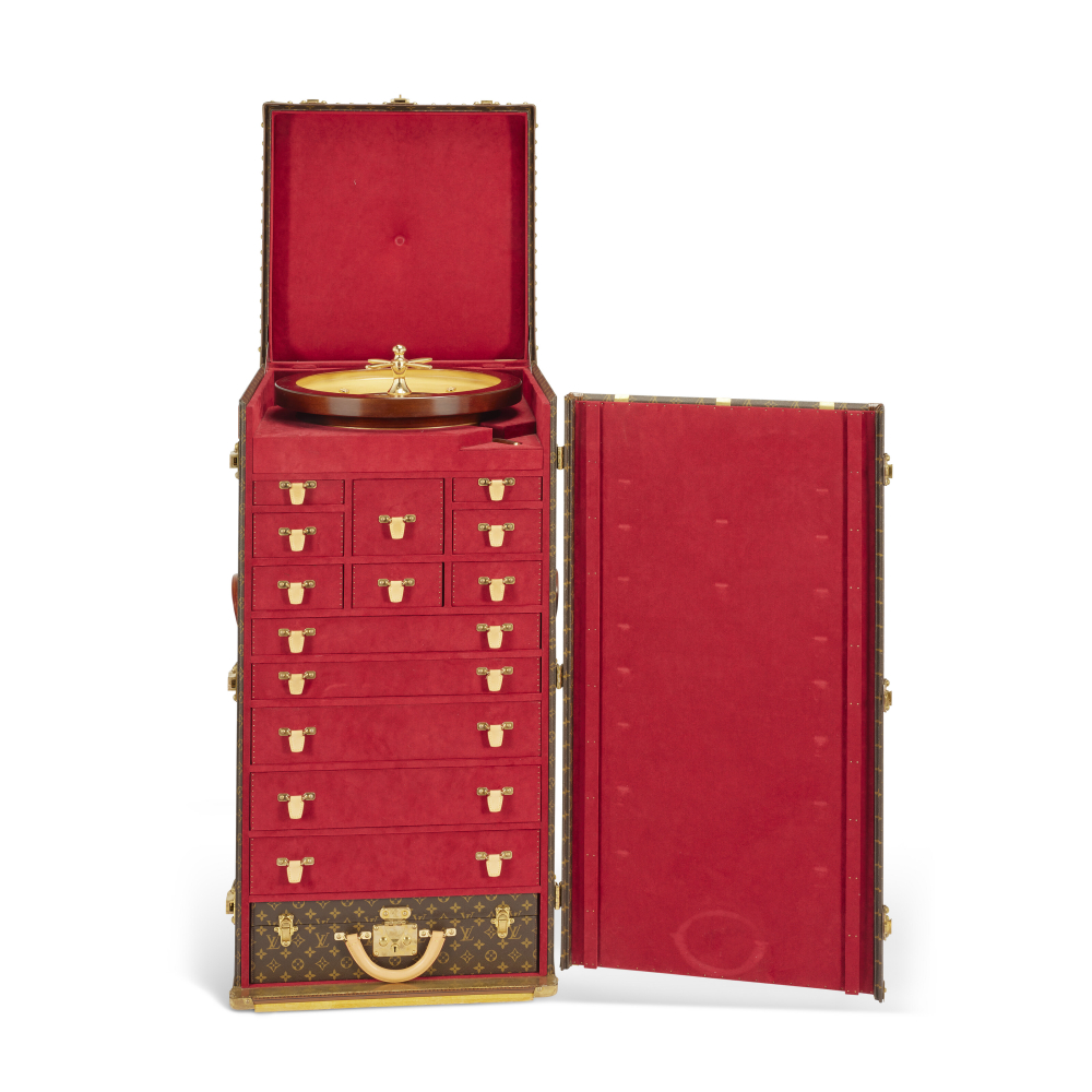 A RARE, MONOGRAM CANVAS CASINO TRUNK WITH BRASS HARDWARE LOUIS VUITTON, 2009 Important information about this lot