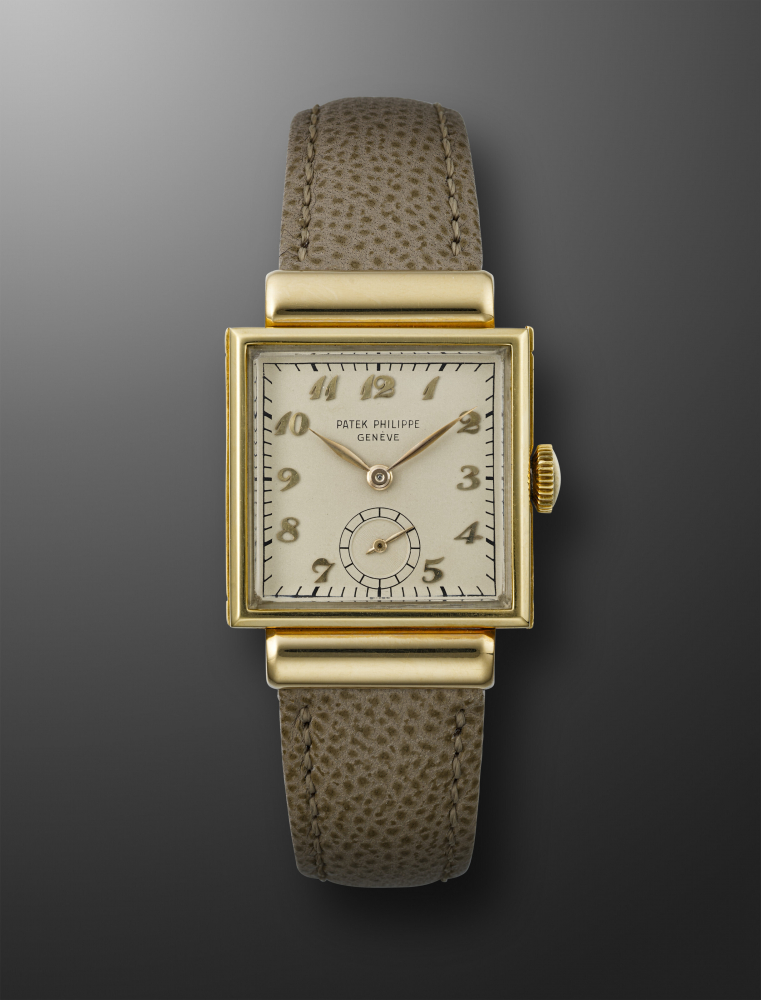 PATEK PHILIPPE, YELLOW GOLD SQUARE WRISTWATCH, REF. 1486" -