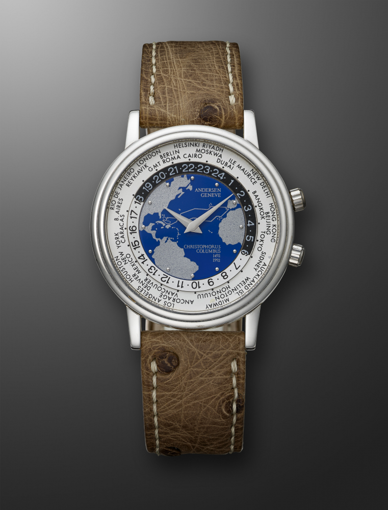 ANDERSEN GENEVE, LIMITED EDITION WHITE GOLD WORLD TIME 'CHRISTOPHORUS COLOMBUS', NO. 336/500" -