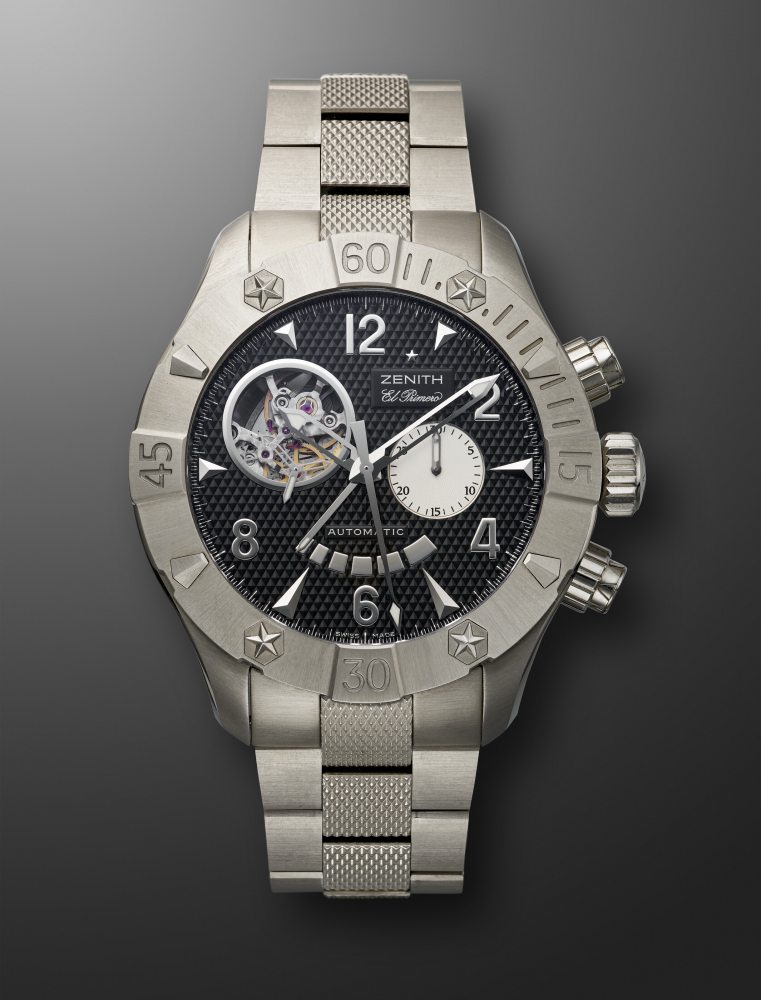 ZENITH, STAINLESS STEEL CHRONOGRAPH 'EL PRIMERO DEFY CLASSIC OPEN' WITH POWER RESERVE INDICATION, REF. 03.0526.4021" -