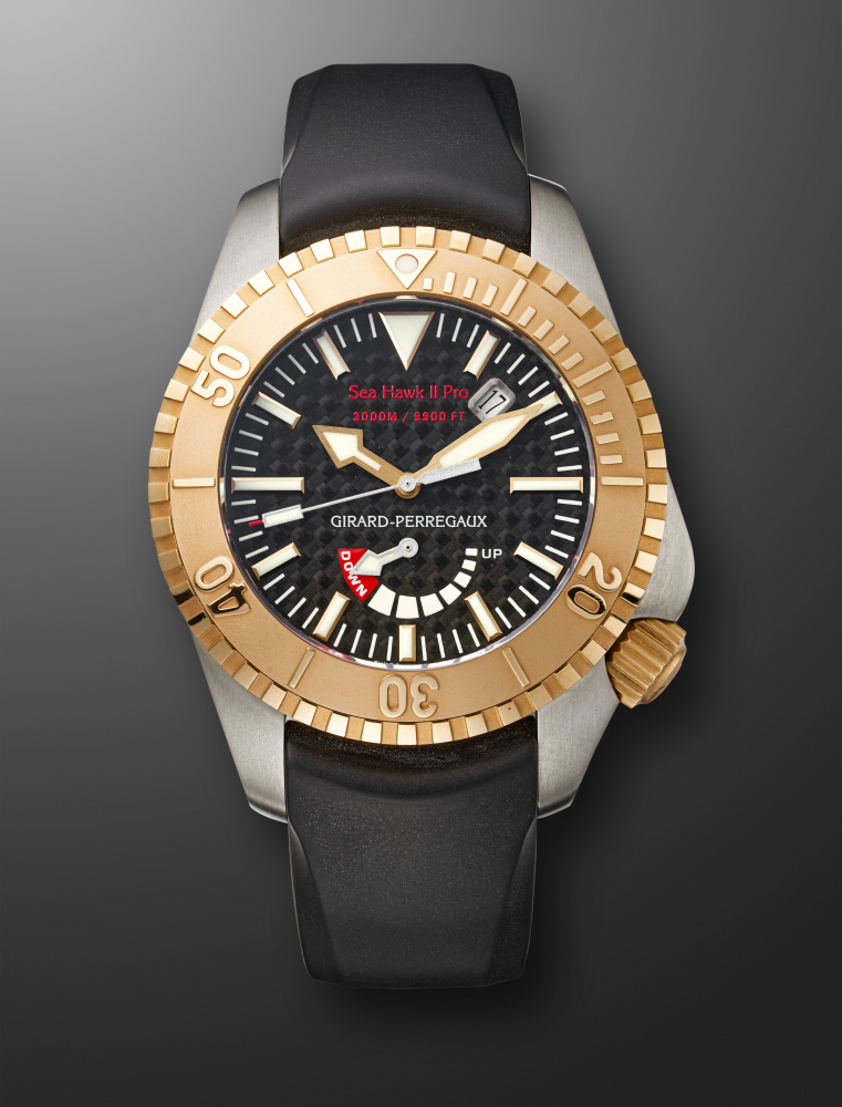 GIRARD-PERREGAUX, TITANIUM AND PINK GOLD 'SEA HAWK II PRO' WITH GAS ESCAPE VALVE, REF. 49940" -