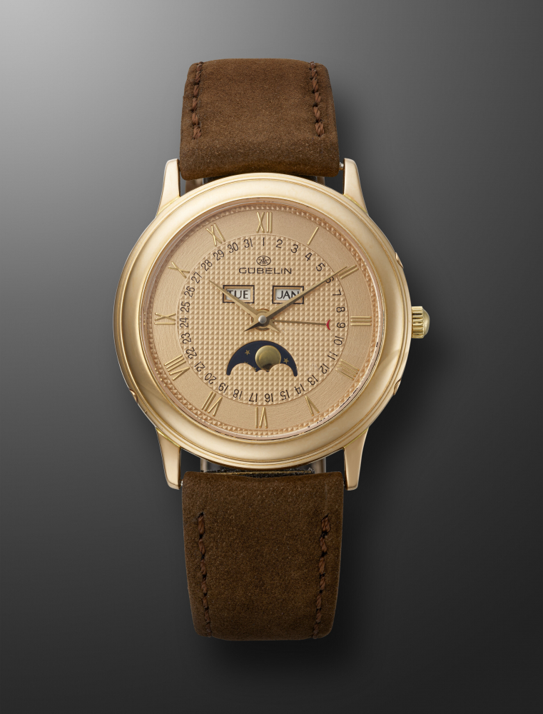 GÜBELIN, PINK GOLD TRIPLE CALENDAR WRISTWATCH -