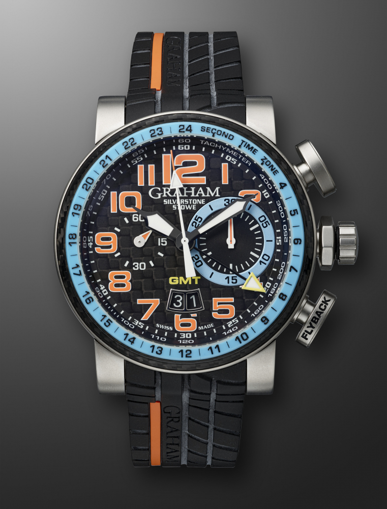 GRAHAM, LIMITED EDITION STAINLESS STEEL GMT CHRONOGRAPH 'BIG SILVERSTONE STOWE RACING', REF. 2BLBH, NO. 092/500" -