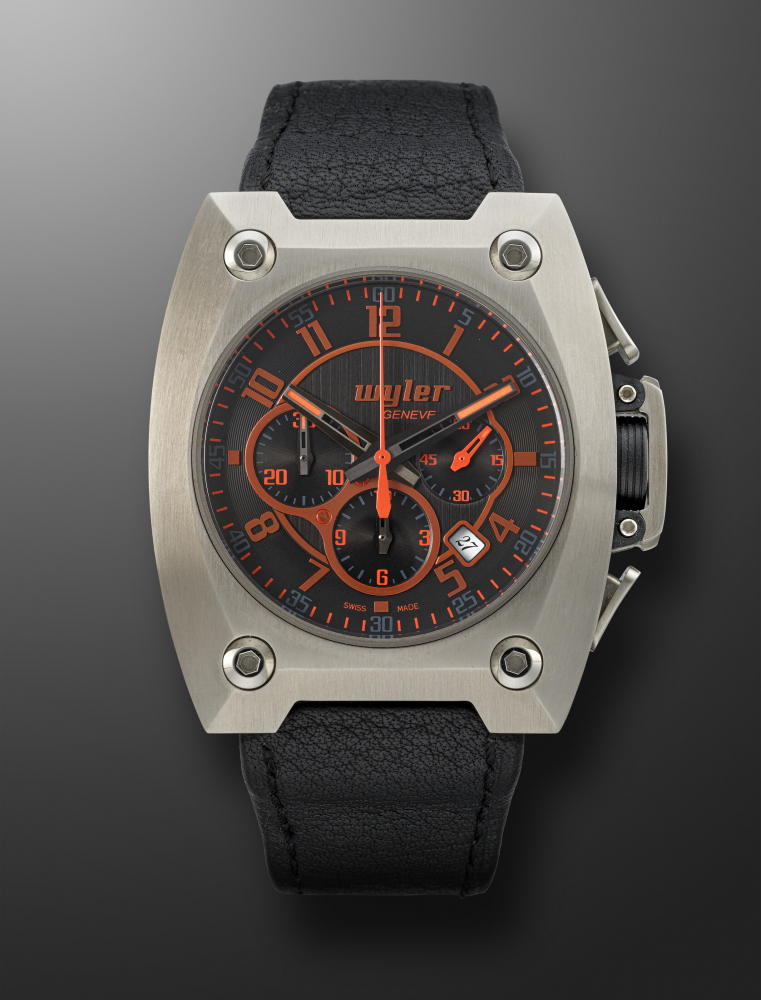WYLER, LIMITED EDITION STAINLESS STEEL, TITANIUM AND CARBON FIBER CHRONOGRAPH 'CODE R', NO. 1427/3999" -