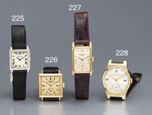 Patek Philippe. A fine 18K pink gold rectangular-shaped wristwatch with fancy lugs