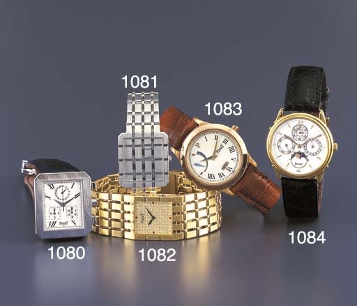 PIAGET. AN 18K WHITE GOLD RECTANGULAR WRISTWATCH WITH BRACELET