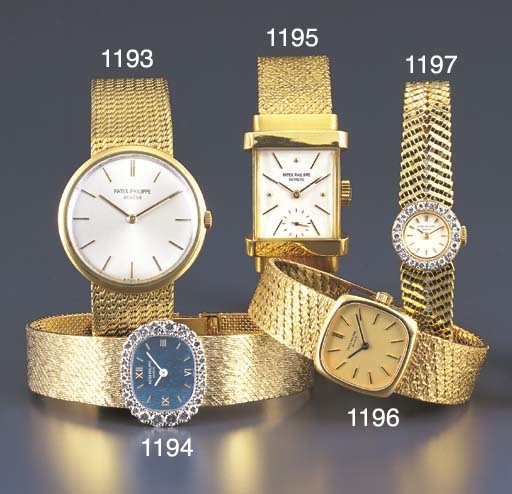 PATEK PHILIPPE. AN 18K GOLD WRISTWATCH WITH BRACELET