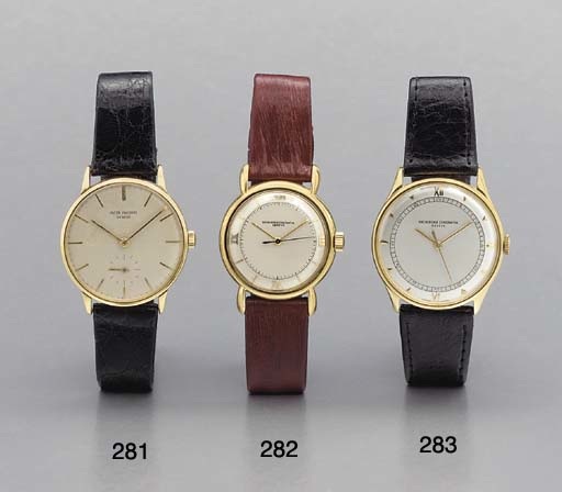 Vacheron Constantin. A fine 18K gold wristwatch with sweep center seconds and two-tone dial
