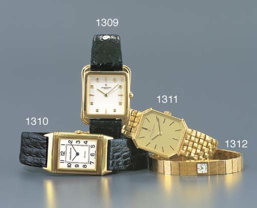VACHERON CONSTANTIN. A LADY'S 18K GOLD RECTANGULAR WRISTWATCH WITH BRACELET