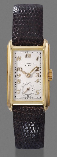 Patek Philippe. An 18K gold rectangular wristwatch