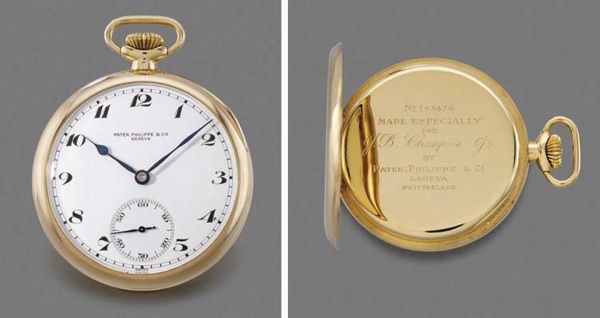 Patek Philippe. A fine 18K gold openface keyless lever watch with Guillaume balance and Bulletin de Marche